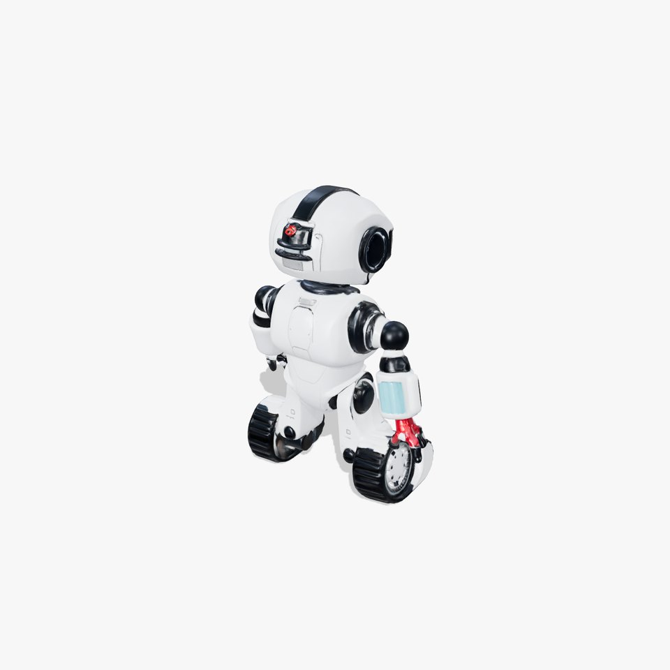 Stylish Toy Robot Assistant with Neon Indicators